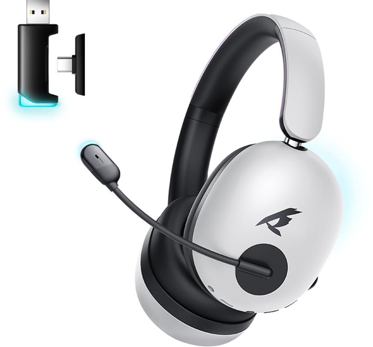 Picun UG-10 - 2.4GHz Draadloze Gaming Headset - Bluetooth koptelefoon met microfoon - Geschikt voor Nintendo Switch/PS4/PS5/PC - Wit