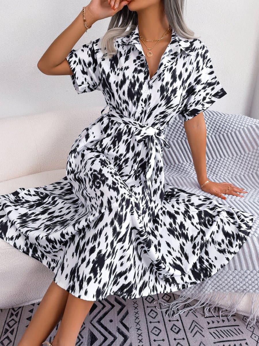 SUNMOOL Dames Dress - Tailleband - Wit & Zwart - Maat : XL
