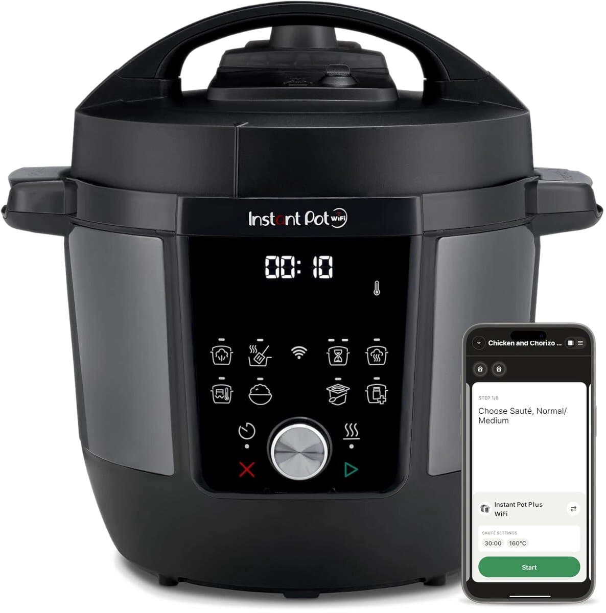 Instant Pot Plus WIFI 5,7 L Multi-Cooker– 9-in-1 Cooker – Druk koken, Langzaam koken, Fruitjes, Stomen, Rijst, Yoghurt, Sous Vide, Steriliseren, Warm houden