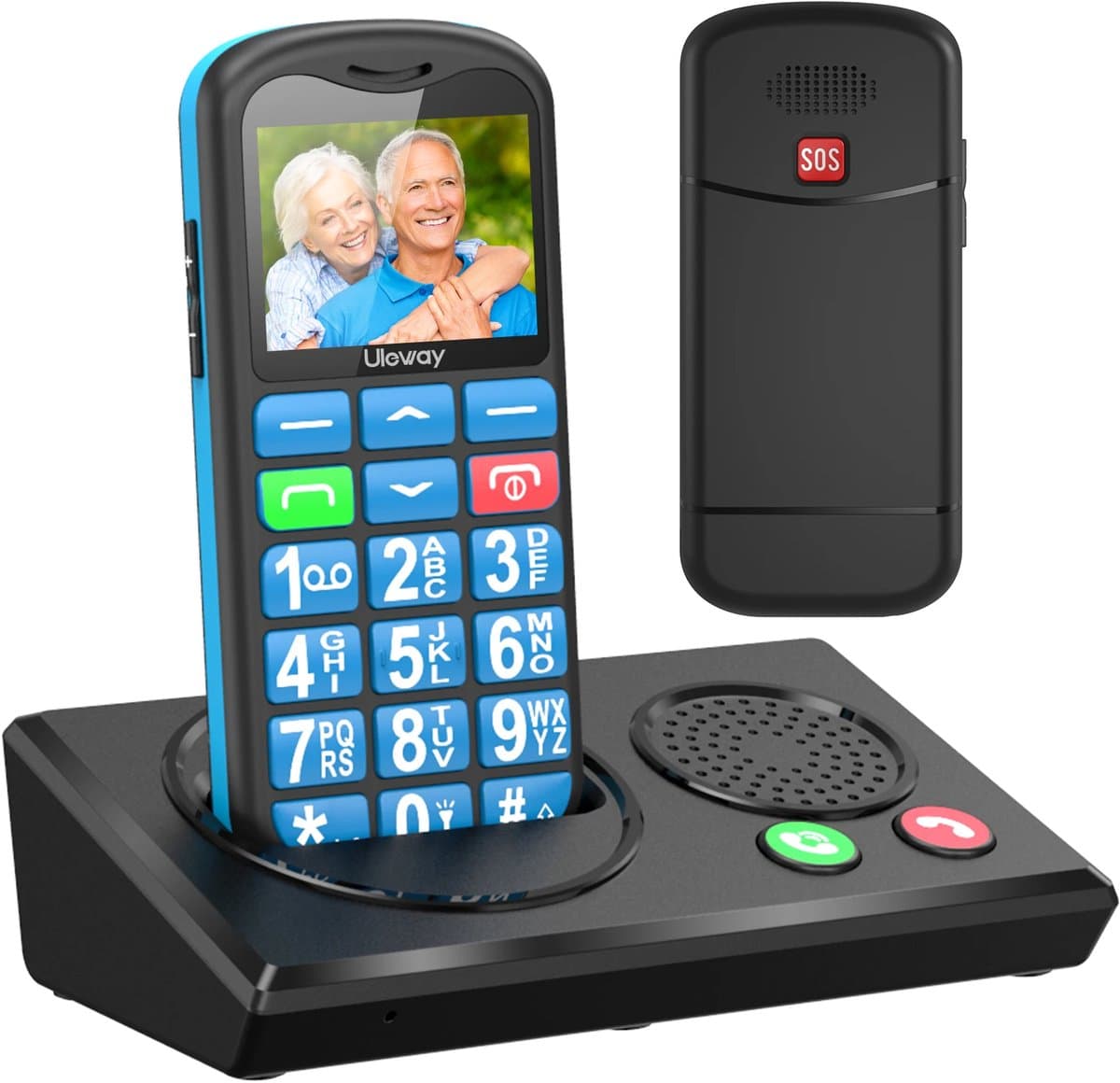 Xcruiser 4G mobiele telefoon voor senioren, eenvoudig te bedienen, mobiele telefoon voor senioren met grote toetsen, hoog volume, SOS-functie, USB C, laadstation, snelle oproep, wekker, 1000 mAh batterij,