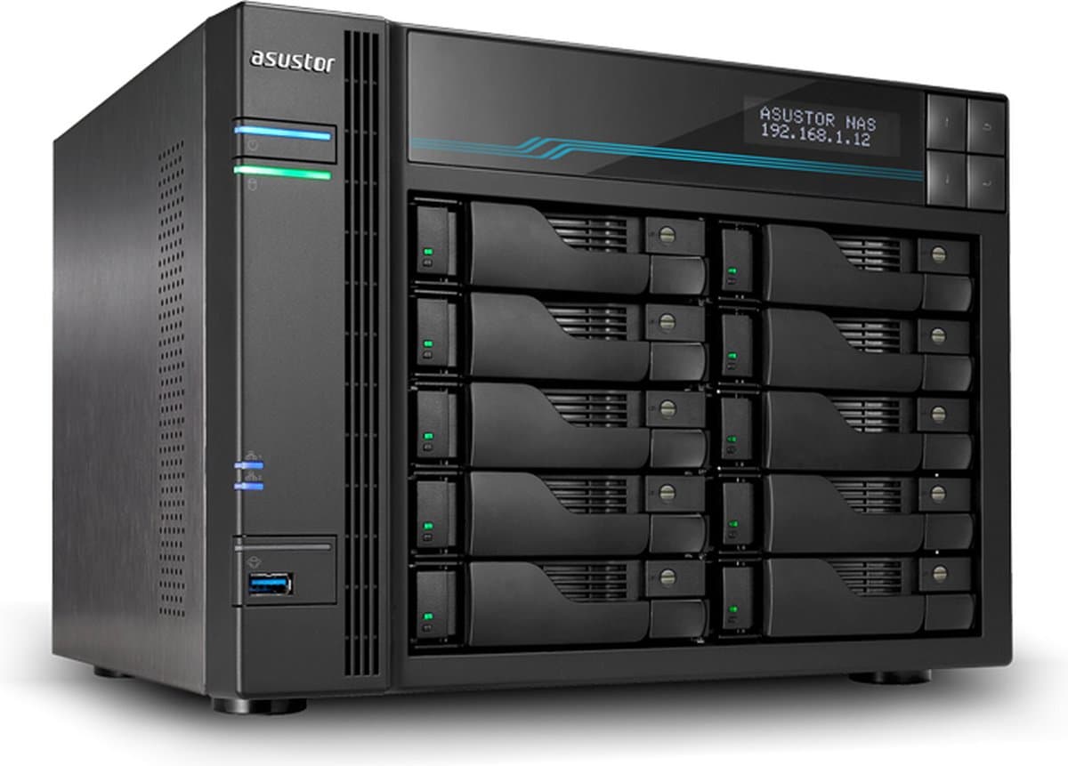 Asustor AS7110T data-opslag-server NAS Desktop Intel® Xeon® 8 GB DDR4 180 TB HDD Zwart
