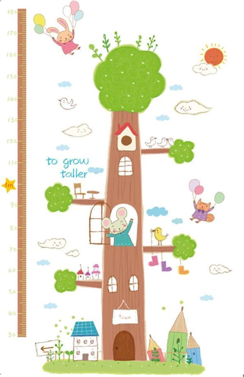 DW4Trading Groeimeter Woonboom - Muursticker - Wanddecoratie