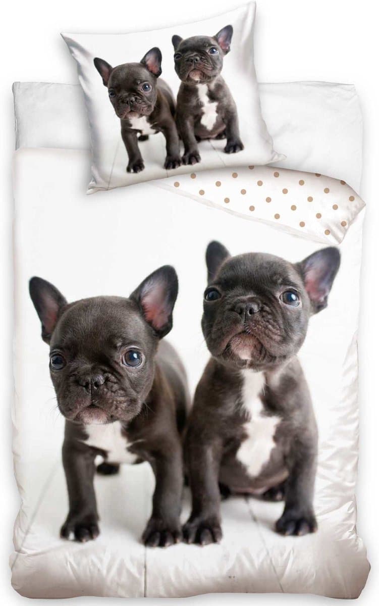 Dreamee Dekbedovertrek Puppy's Junior 140 x 200 cm -60 x 70 Cm - Katoen