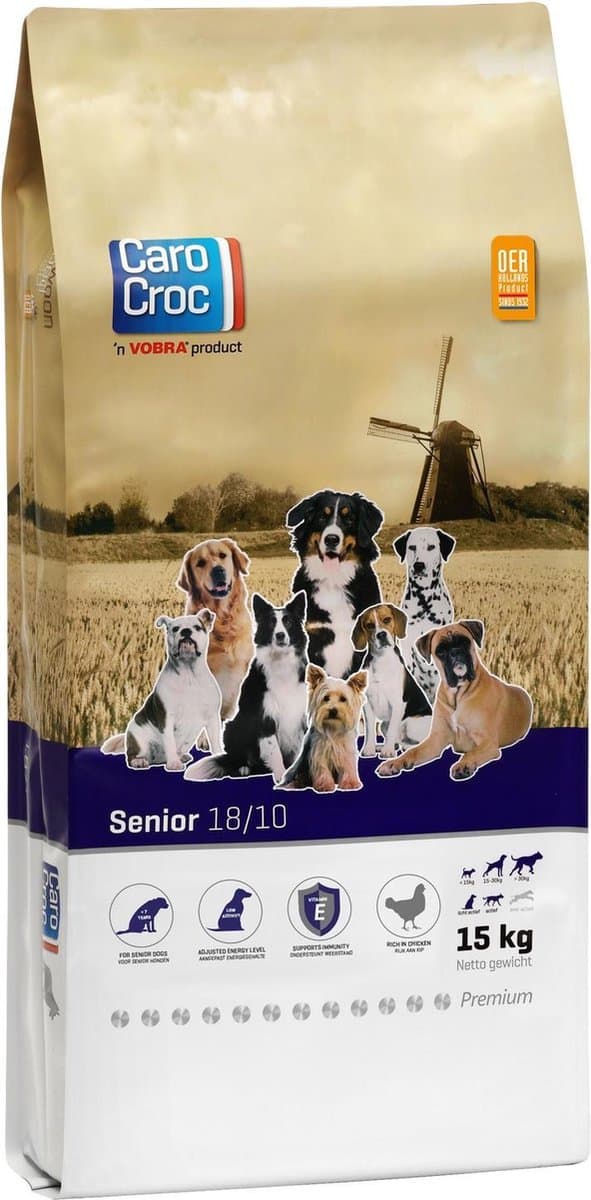 Carocroc Senior Silver 18/10 - Hondenvoer - 15 kg