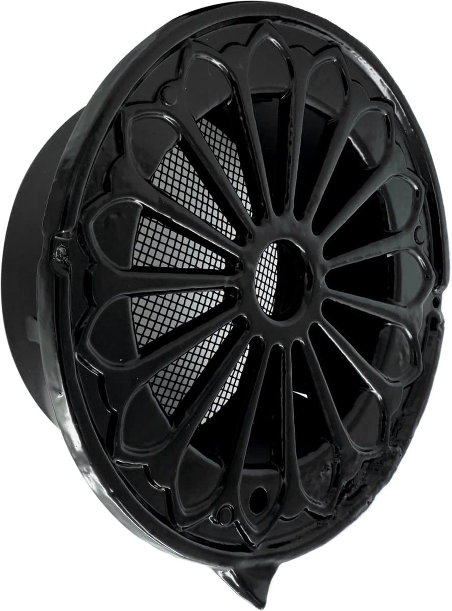 WEHA retro rooster rond Ø150mm - aluminium zwart (20800150 ZW)