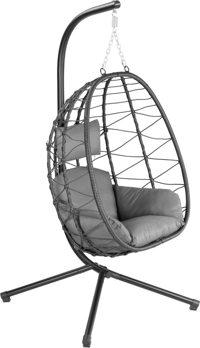 VELTRR® Egg Hangstoel - Hangstoel met Standaard - Chair voor Binnen en Buiten