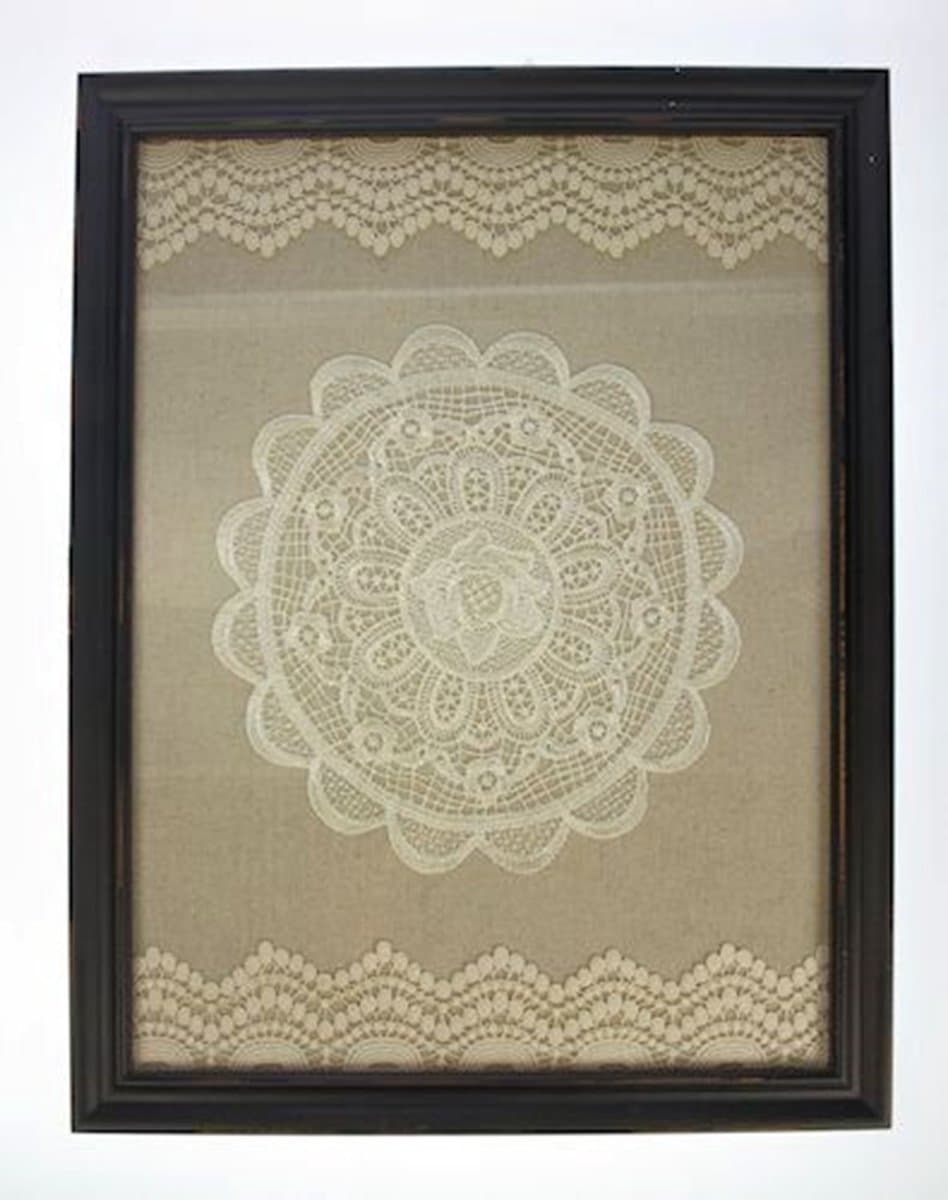 Glass Photo frame with lace fabric 50x40cm