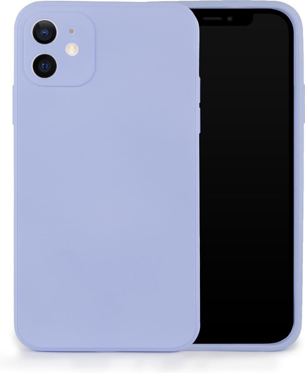 ShieldCase Hoesje geschikt voor Apple iPhone 11 vierkante silicone case - paars - Stijlvolle Beschermcase - Uniek Vierkant Design - Lichtgewicht en Duurzaam Hoesje - Flexibele Telefoonbescherming
