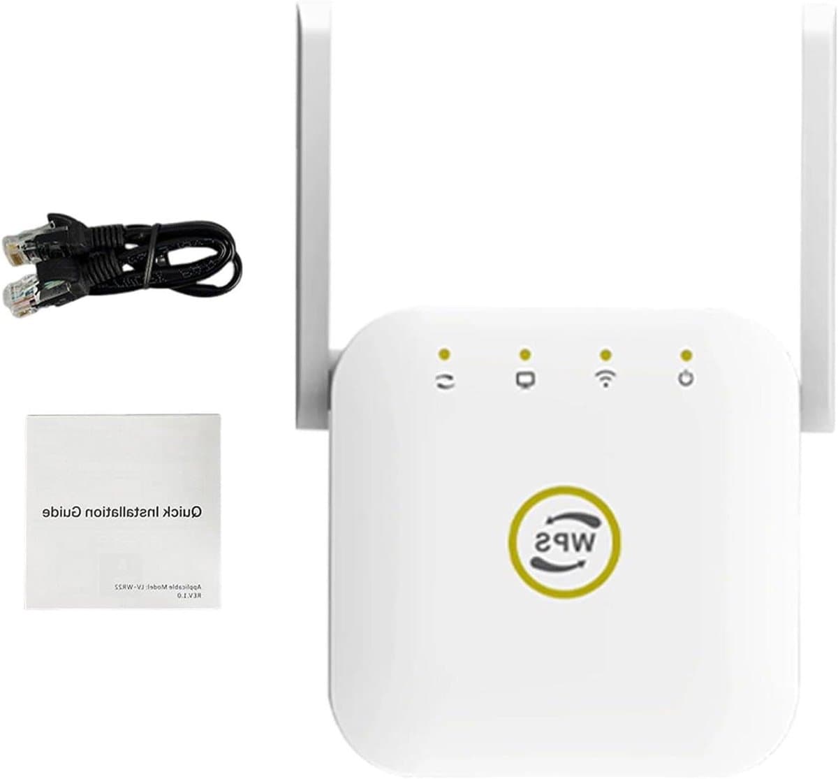 Wifi Versterker - Internet Booster - Bereik Uitbreiden - 300M Dual Mode - 8.5 x 8.5 x 8 cm - Wit