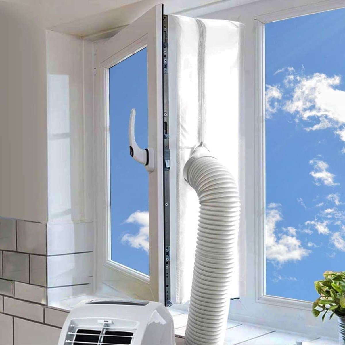 Zyrex® Raamafdichting Airco - Universal Window Seal - Adjustable Window Seals - 25x18x3cm - Wit - 25cm x 18cm x 3cm