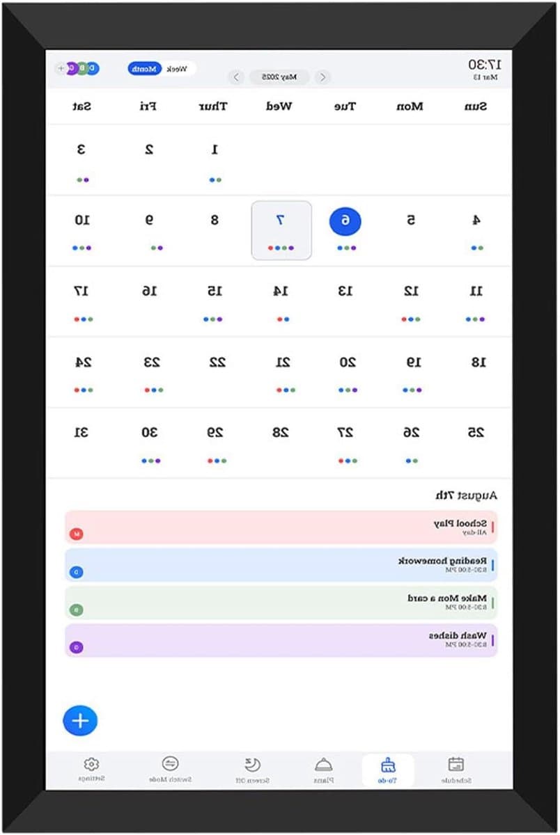Digitale Kalender Planner - Slim Display - Gezinsorganisatie Thuis - HD Touchscreen WiFi - 101 Inch - Zwart