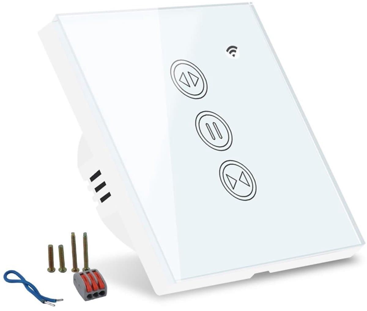 Slimme Rolluikschakelaar - Gordijnopener Wifi - Huis Automatisering - App en Spraakbesturing - 86 x 86 mm - Wit