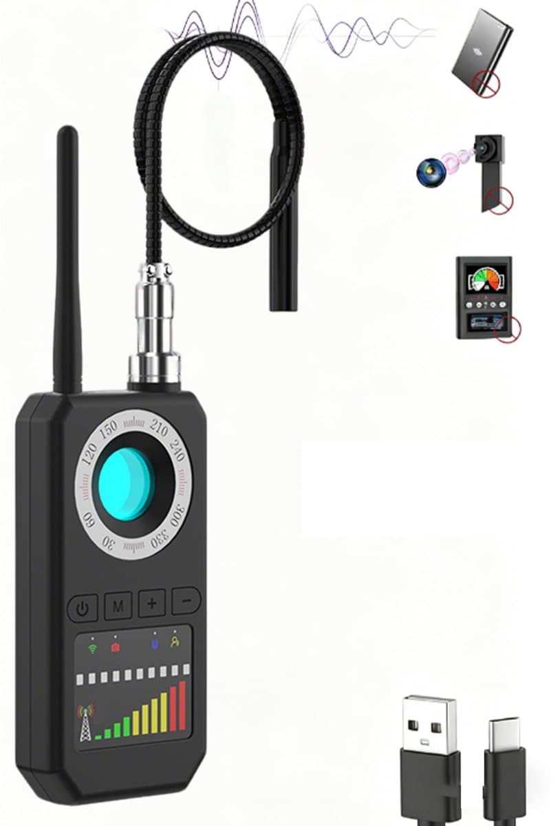 Fokelyi-Draadloze Signaaldetector-Detectie apparaat-GPS-camera-Verborgen camera – Afluisterapparaat-voor Hotel Reizen Kantoor-Zwart
