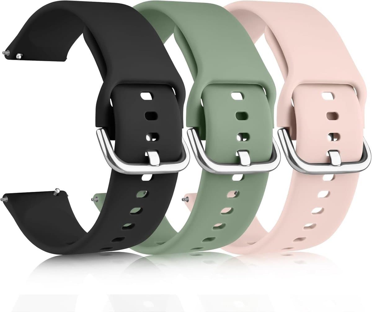 Horlogebandjes Dames Heren - Siliconen Armband - Sport en Dagelijks - Snelsluiting Systeem - 20 mm - Grijs