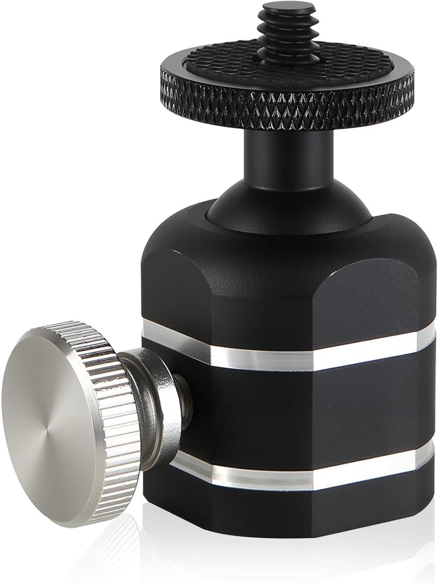 Compacte 1/4 inch Swivel Mini Ball Head met 360° Rotatie voor Statief, Camera en Projector Gebruik