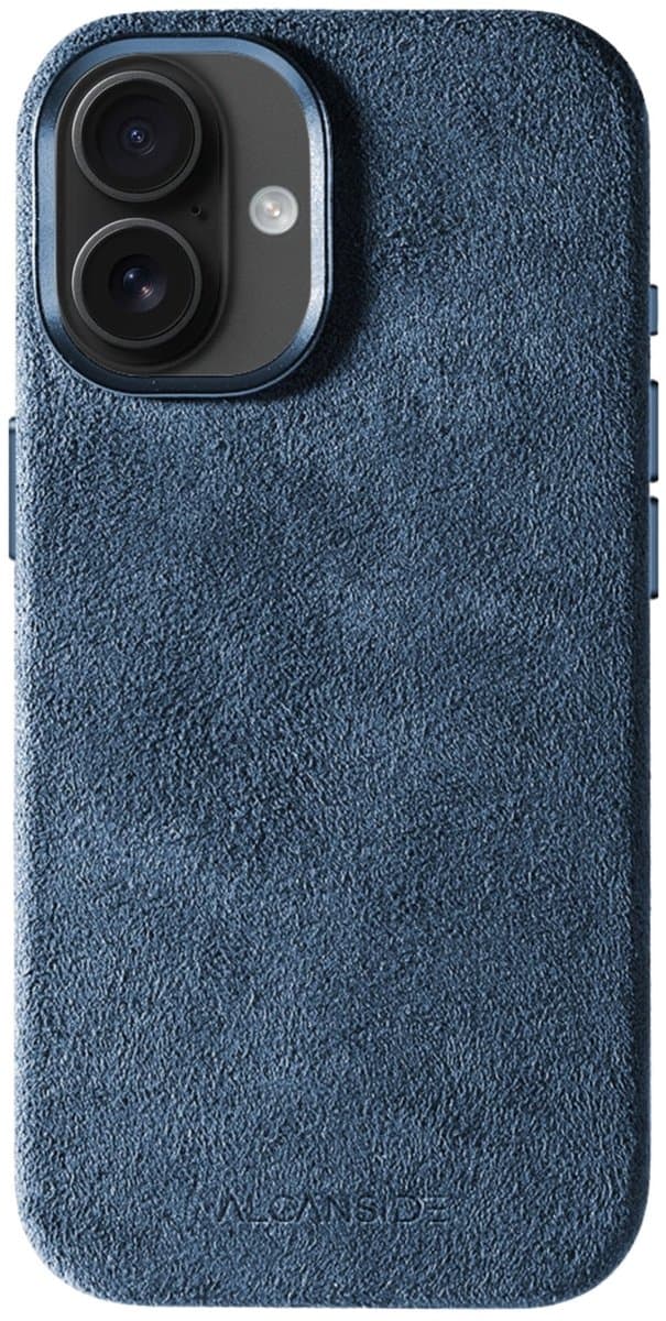 Alcanside Luxe Hoesje geschikt voor Apple iPhone 15 – Magsafe 360° Shock Proof Telefoonhoesje – Premium Alcantara Case – 100% Optimale Bescherming – Ocean Blue