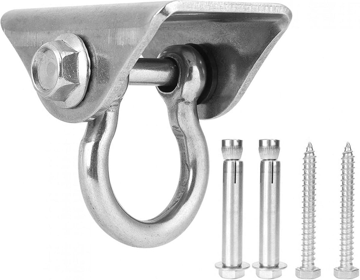 Ophanghaak Plaat - Bevestiging Houder - Schommel Ophangen - Roestvrij Staal - 7 x 4.2 x 5.2 cm - Zilver