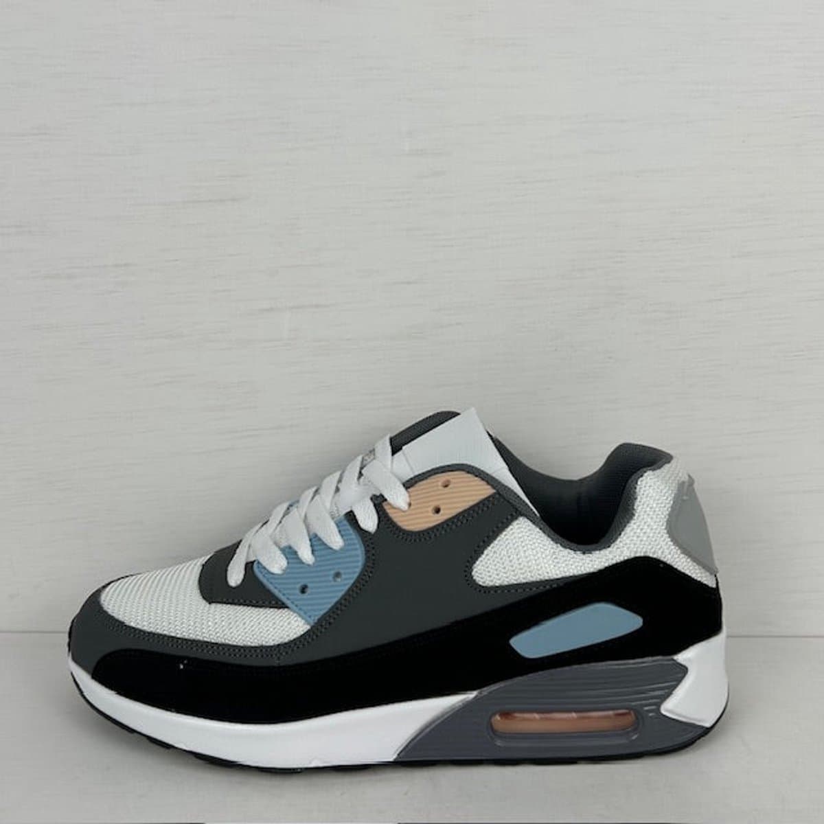 Air sneakers grijs zwart blauw (verkrijgbaar van maat 40 t/m maat 45) Zwart / 44