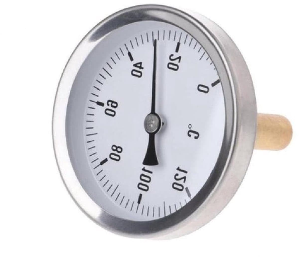 Thermometer - Horizontale - Aluminium - Temperatuurmeter - Vloeibare Water Olie - Tank - Geschikt voor - Monitoring - Zwart RVS Thermometer met 63mm Dial voor Precieze Temperatuurmeting.