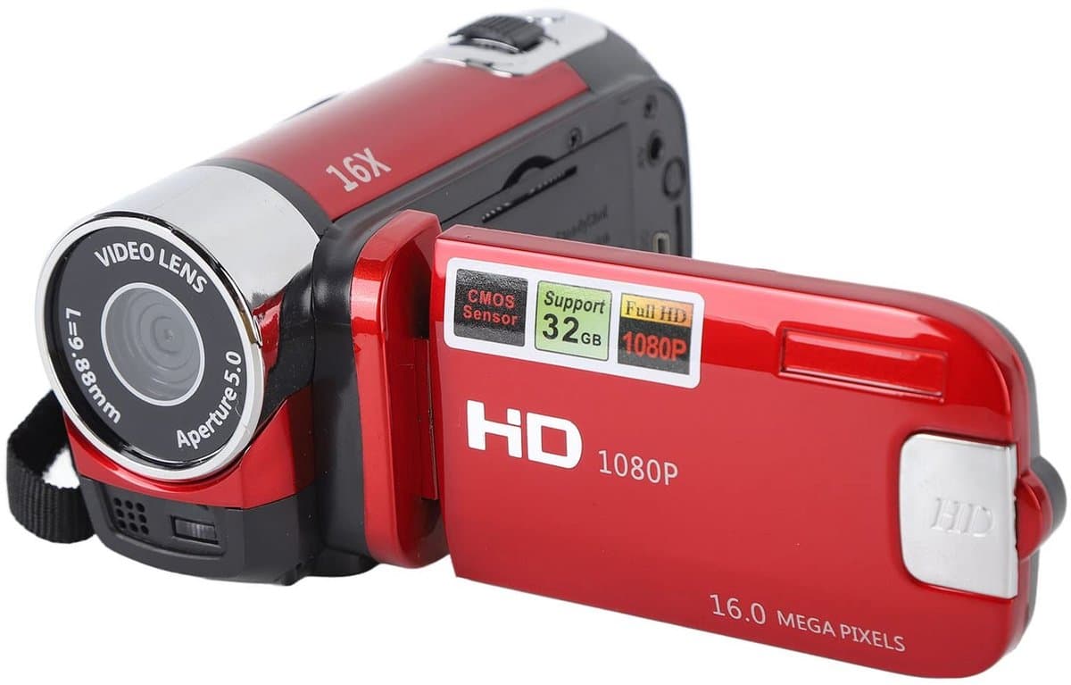 Allecto - 4K Videocamera - Digitale Zoom - Draaibaar Scherm - Rood - Compacte DV-camera - Geschikt voor Vloggers - Model met Afstandsbediening