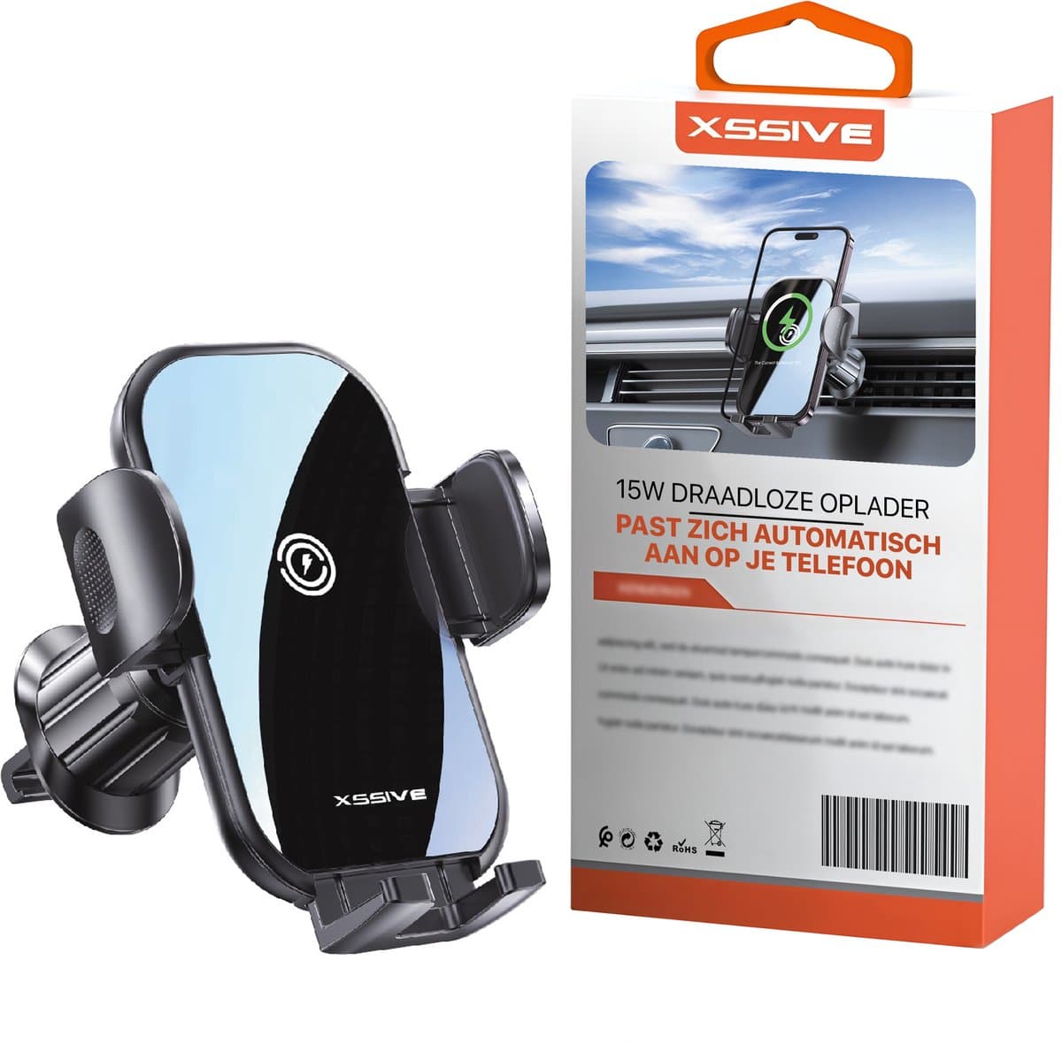 Xssive Telefoonhouder Auto Ventilatie Klem - 15W Draadloos Lader - GSM Houder Auto Ventilatierooster