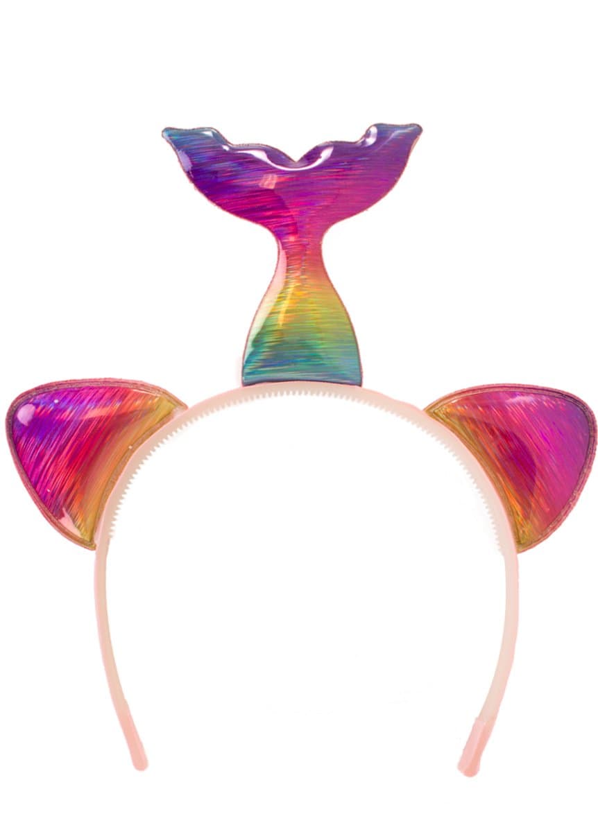 Diadeem met oortjes en staart walvis regenboog
