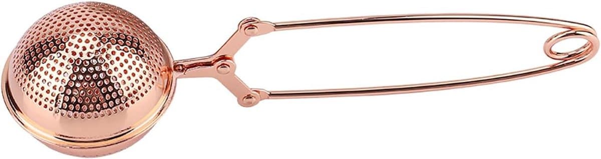 Thee-ei Zeef Mesh Bal Vorm Pinhole Infuser Snap Ball Handvat voor Thee Separator Rose Gold