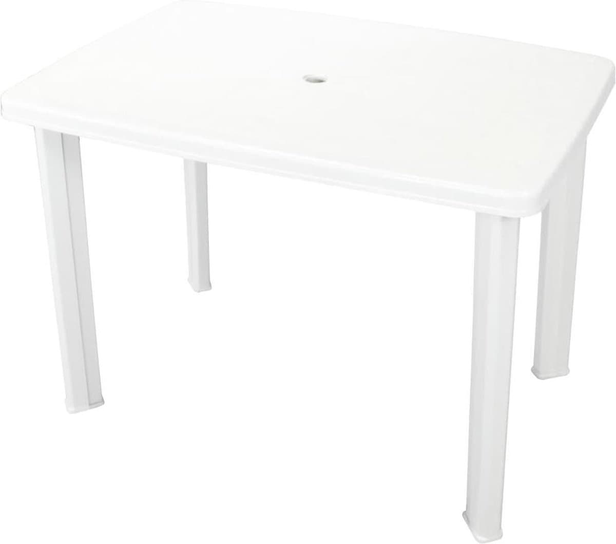 vidaXL Tuin tafel - Kunststof, Wit, 101 x 68 x 72 cm