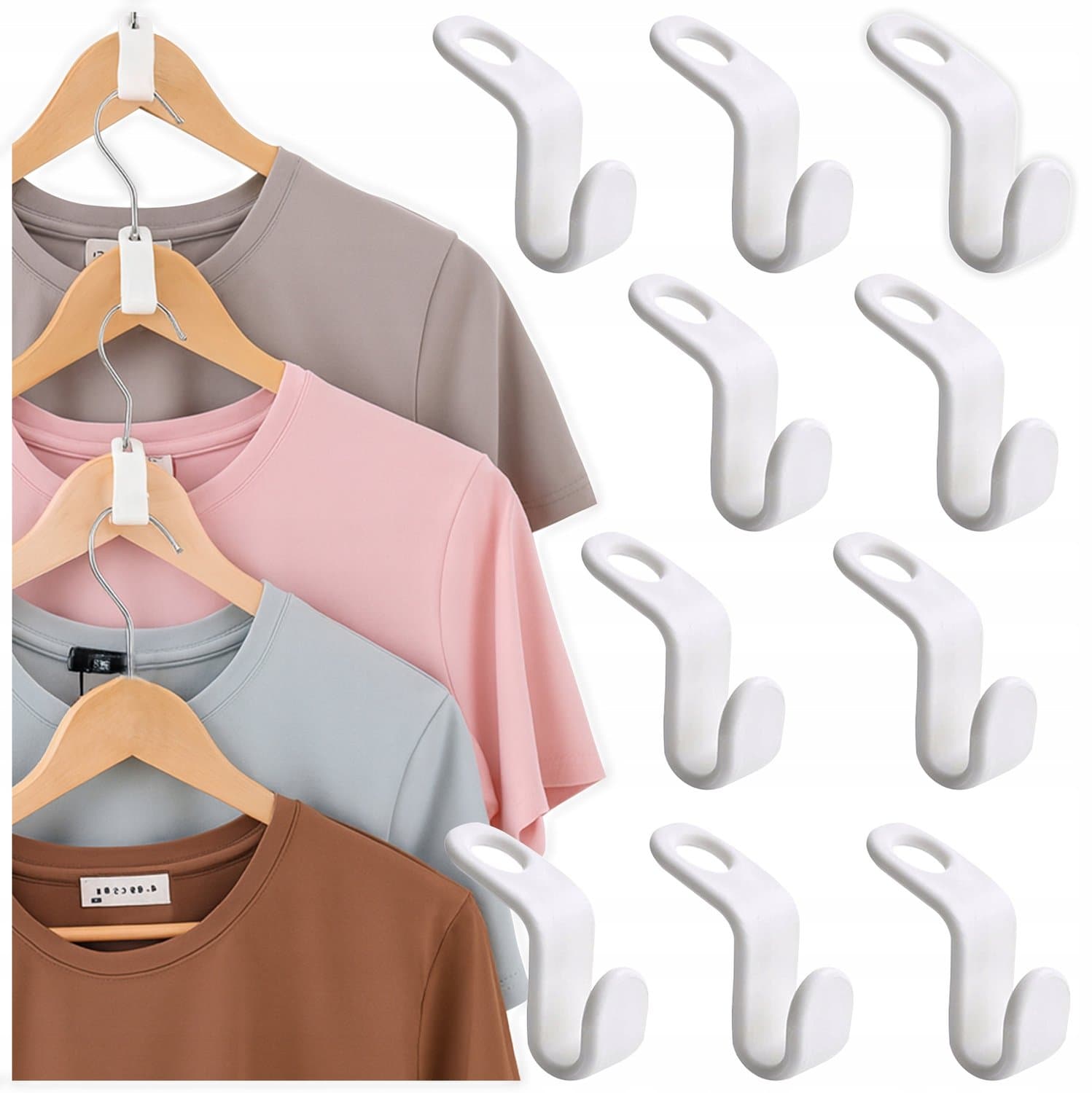 10x Universele Kledinghanger Haken - Ruimtebesparend Organizer voor Kasten