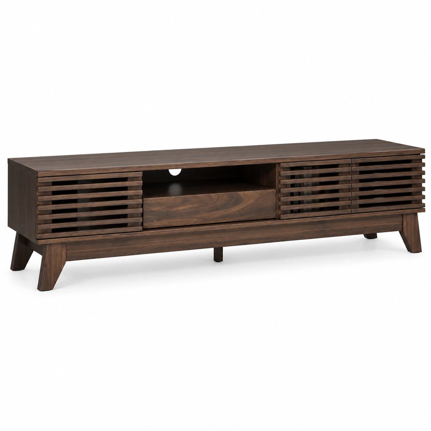 Luxevo TV Meubel - Met Lattenstructuur – 170 cm – Walnoot