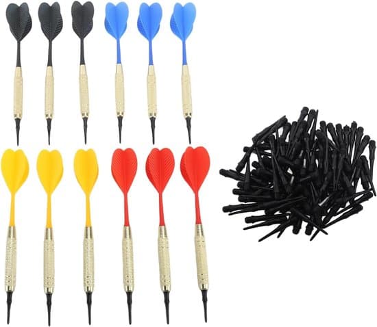 Complete Dart Set met Soft Tip en Iron Shank, Antislip Patroon, Inclusief Extra Tips voor Elektronische Dartborden en Binnengebruik