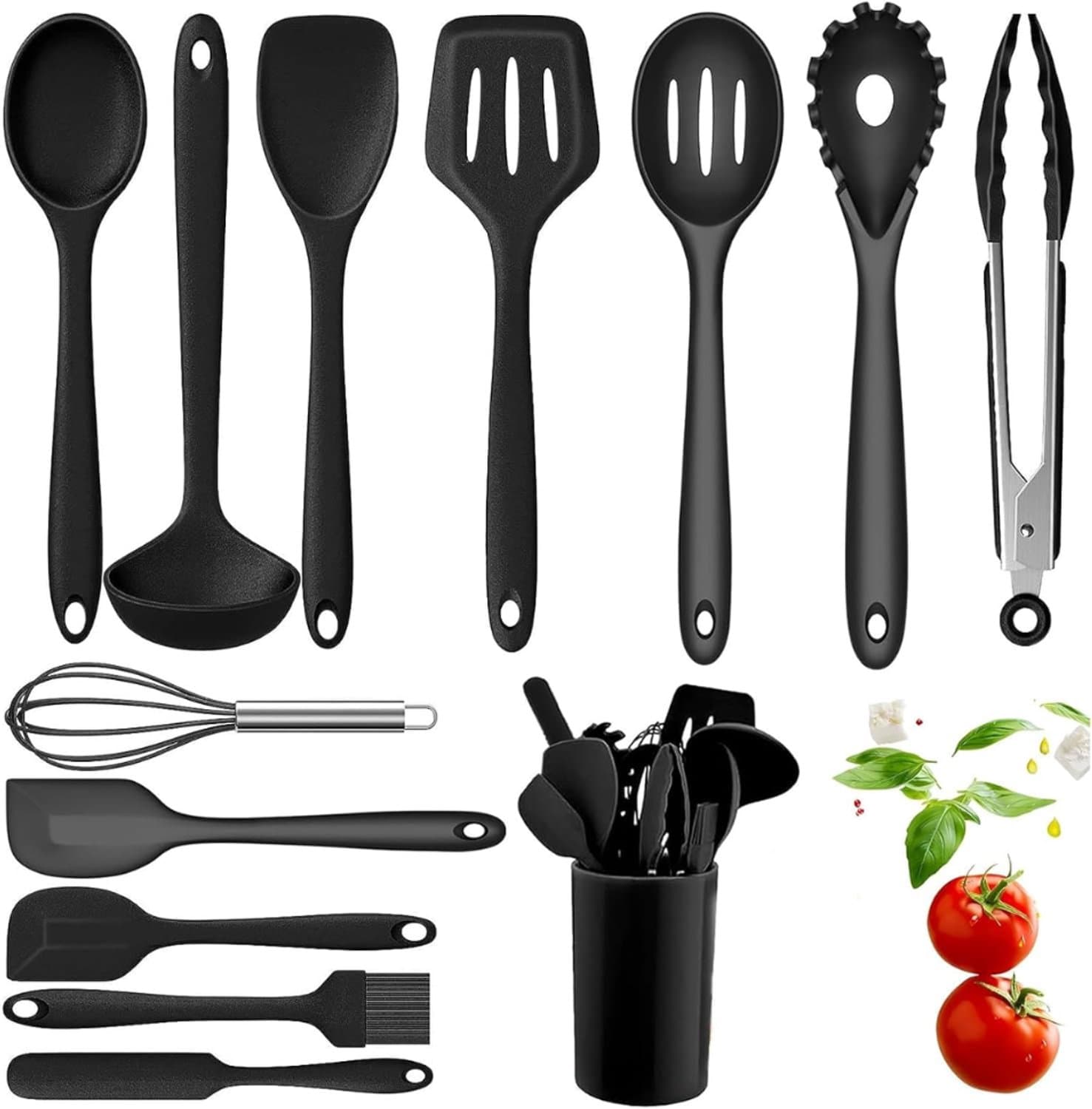 ZRNS® Keukengerei Set - 13-delig - Siliconen - Spatels - Oplepschepels - Pollepel