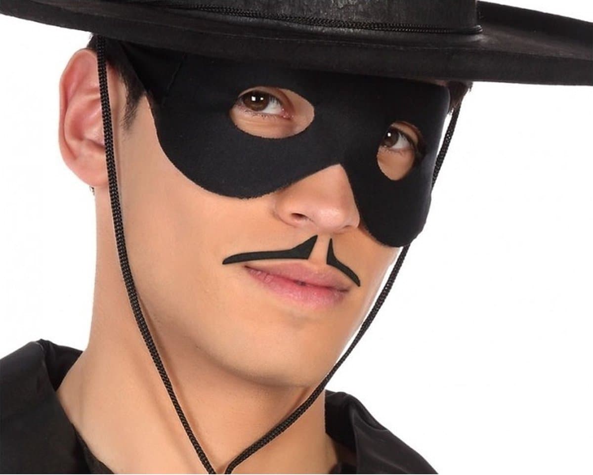 Zwarte potlood/zorro snor - verkleed accessoire plaksnorren - kinderen/volwassenen