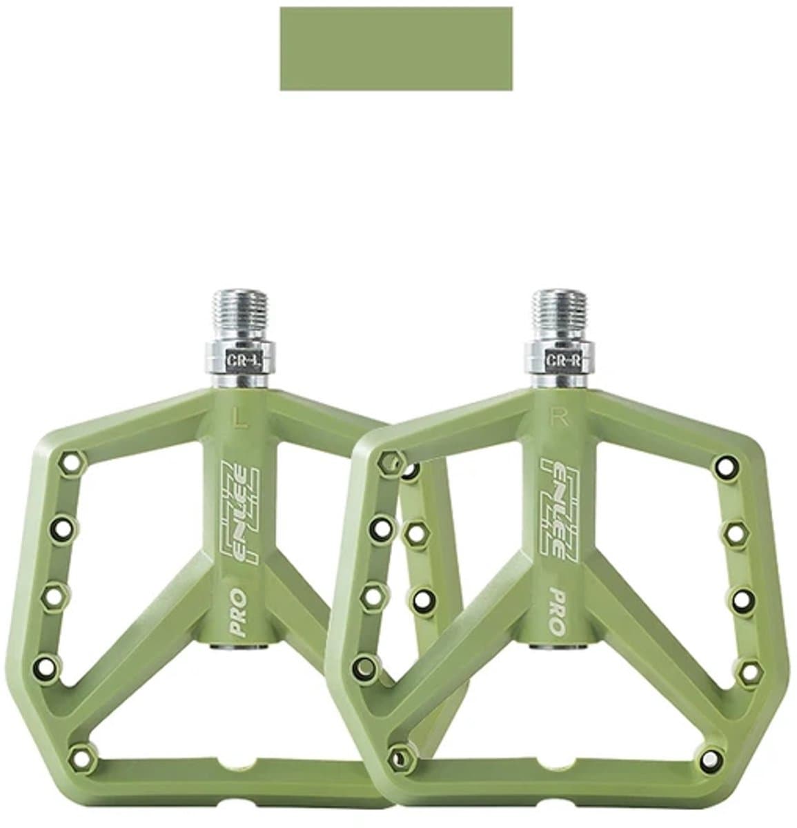 Hbs Pd-500 Nylon Mtb Pedalen - Verbreed Antislip Design - Du Plus 1 Lager - Groen
