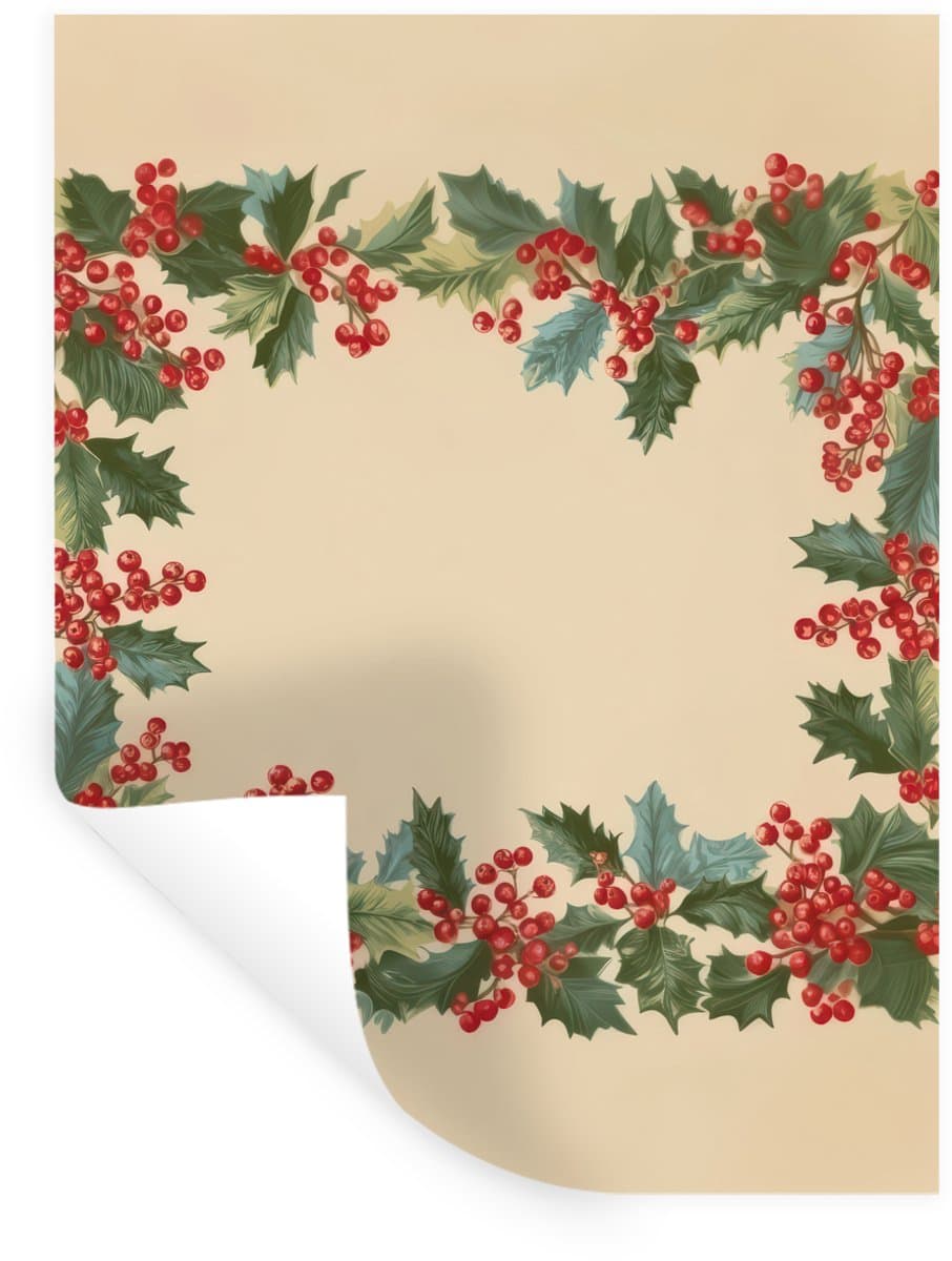 Muurstickers - Sticker Folie - Hulstrand - Bessen - Beige - 90x120 cm - Plakfolie - Muurstickers Kinderkamer - Zelfklevend Behang - Zelfklevend behangpapier - Stickerfolie