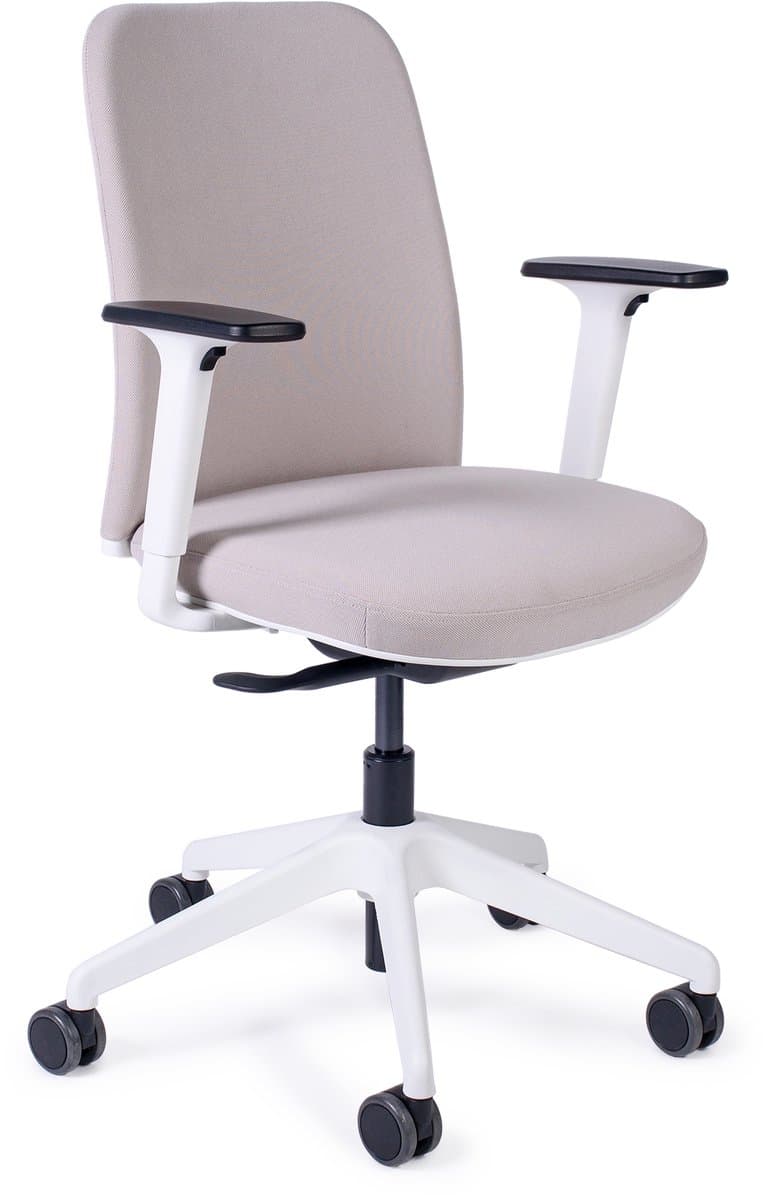 MTM bureaustoel FORSETI W - voldoet aan NEN-EN 1335-norm - ergonomisch - zwart met zitting en rug stof antraciet - armleggers - kunststof kruisvoet - wielen - 40/53 cm