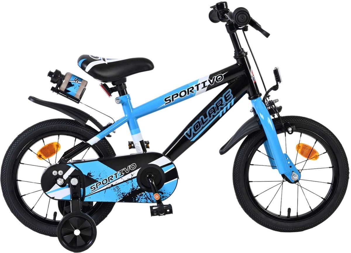 Volare Sportivo Kinderfiets - Jongens - 14 inch - Blauw Zwart