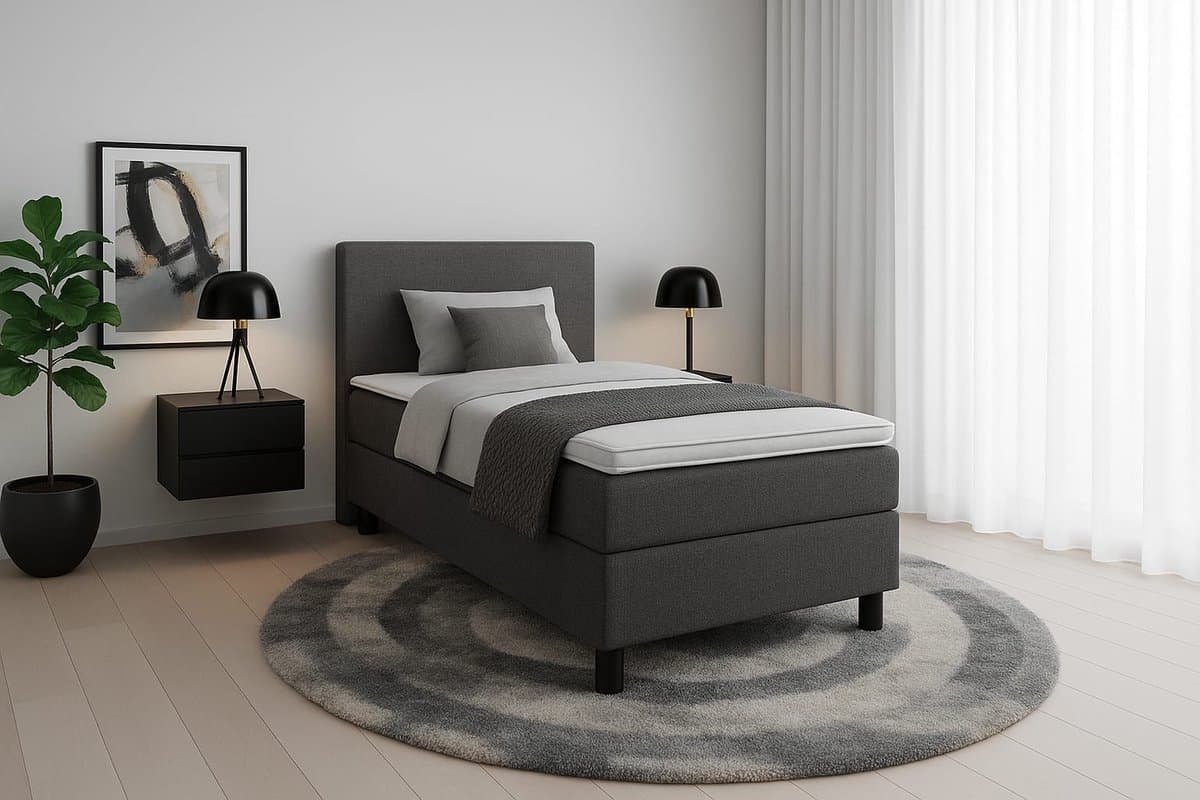 Boxspring DreamLux - 70x220 Compleet - Antraciet Glad - BalBedden