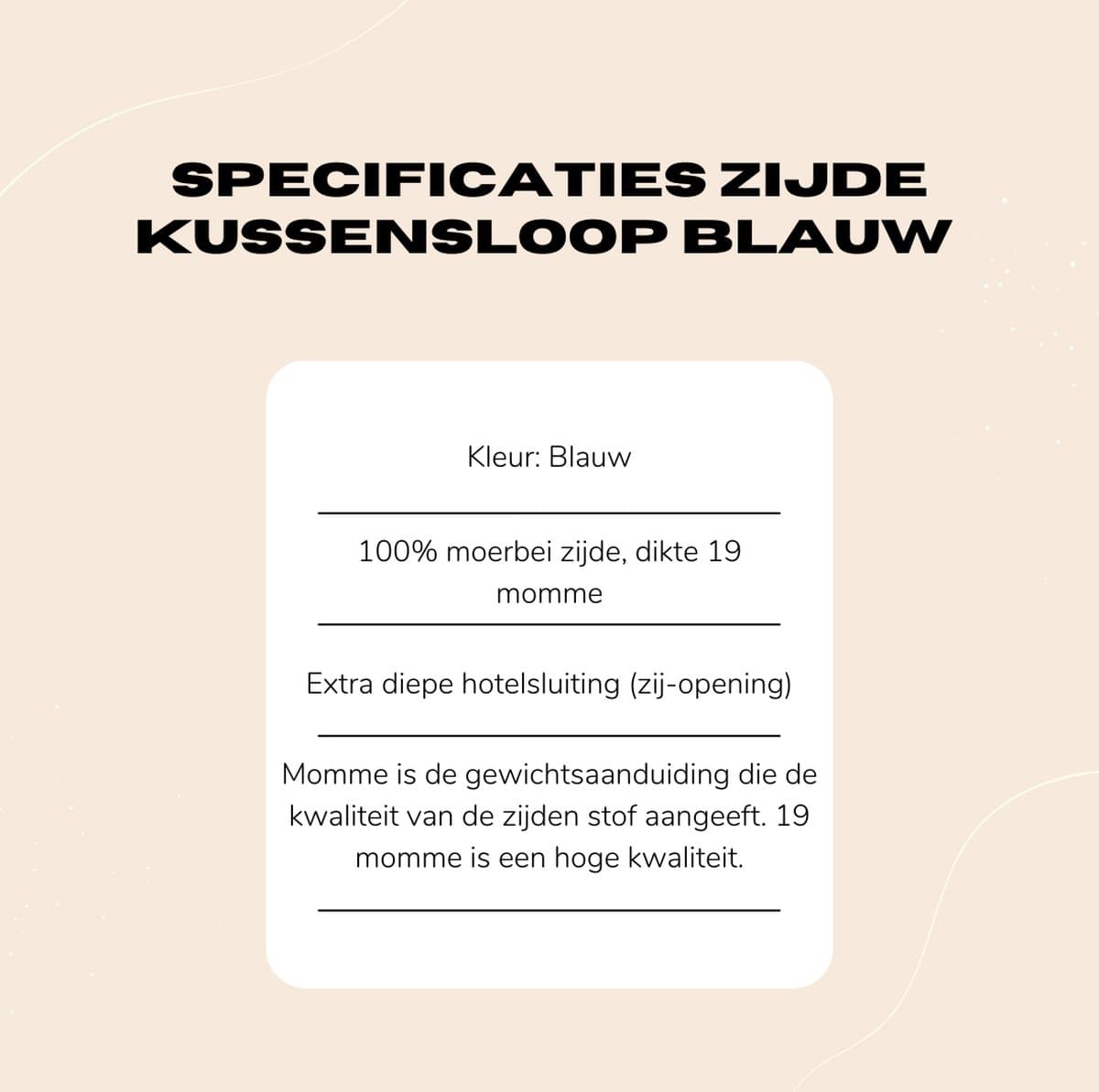 Zijden Kussensloop Deep Ocean - 19MM - Silk Heaven - 45x65cm (voor ergonomische kussens 40x60cm) / Hotelsluiting
