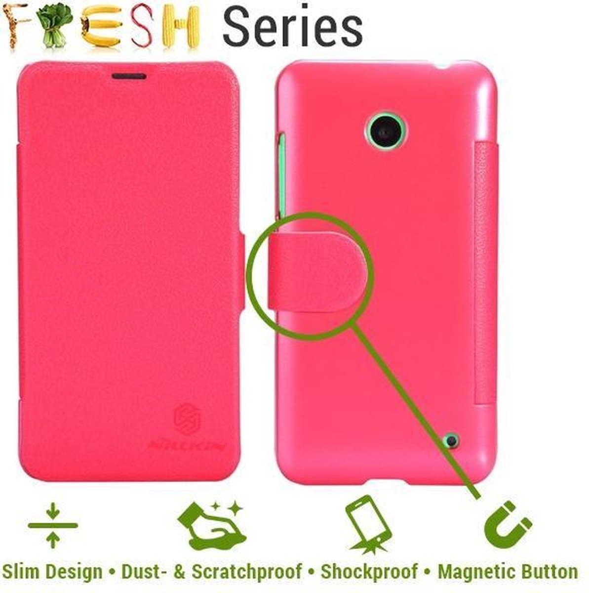 Nillkin Nokia Lumia 630 / 635 Flip Cover (Fresh Series red)