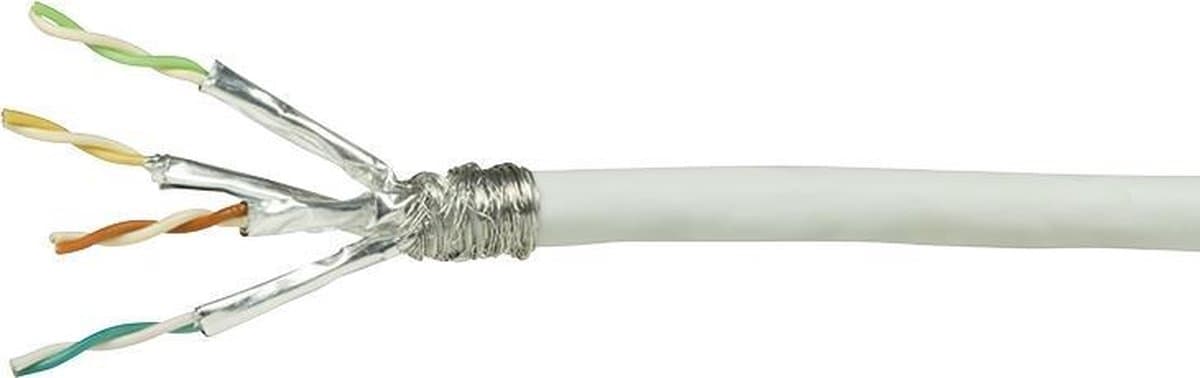 S/FTP CAT7 stug 50M 100% koper wit (netwerkkabel op rol) - Netwerkkabel - Computerkabel - Kabel
