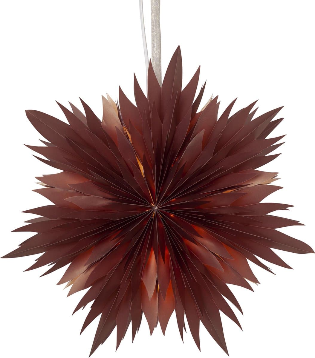 Star Trading papieren ster Dis, donkerrood, met franje, kerstdecoratie, 45 cm