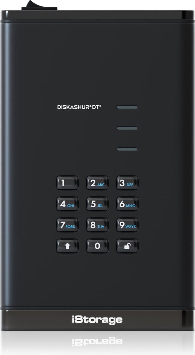 iStorage diskAshur DT3 HDD – externe harde schijf – 22TB – USB – 256-bit – Zwart