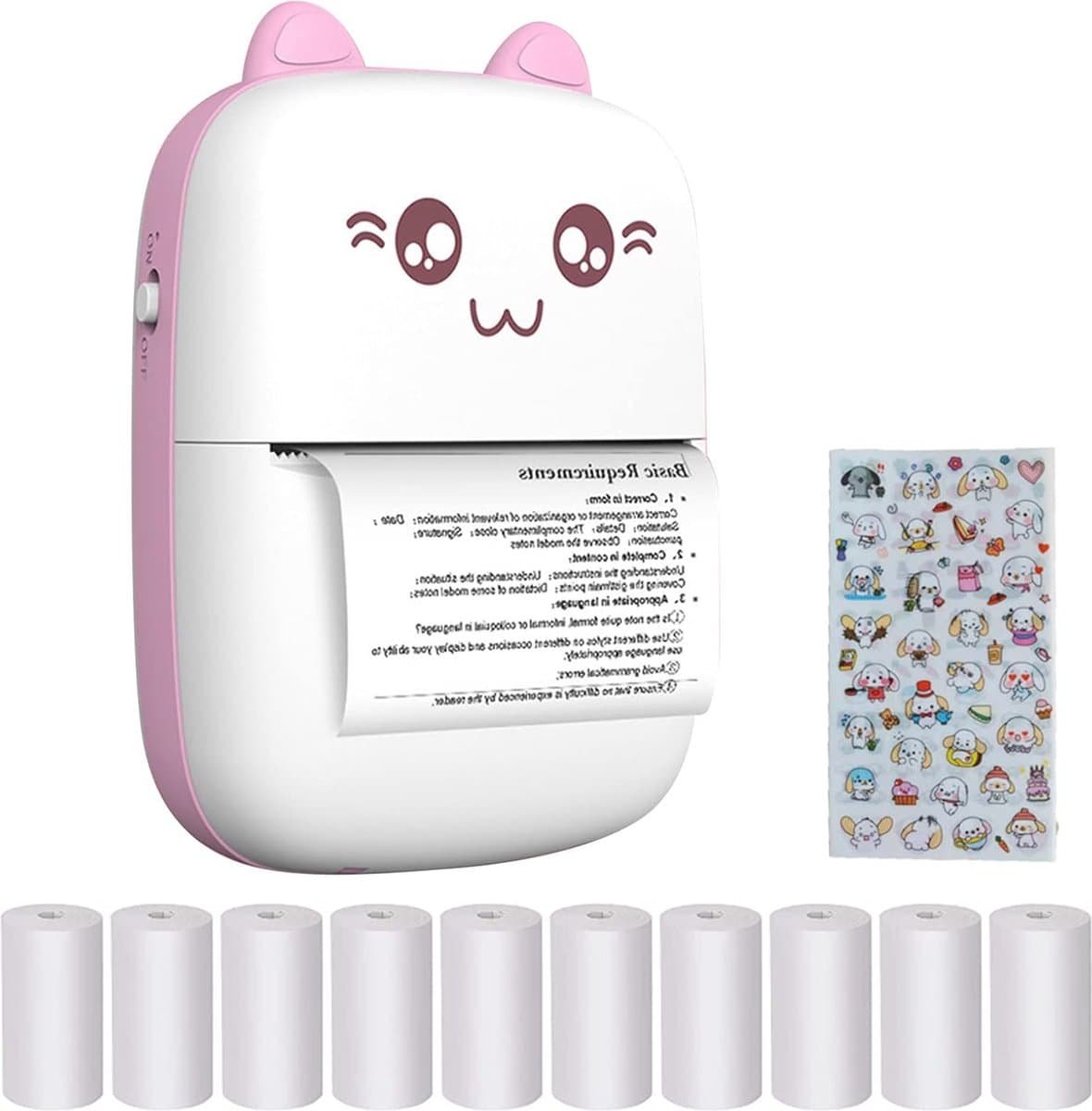 Draadloze mini fotoprinter met thermisch papier voor foto's en labels