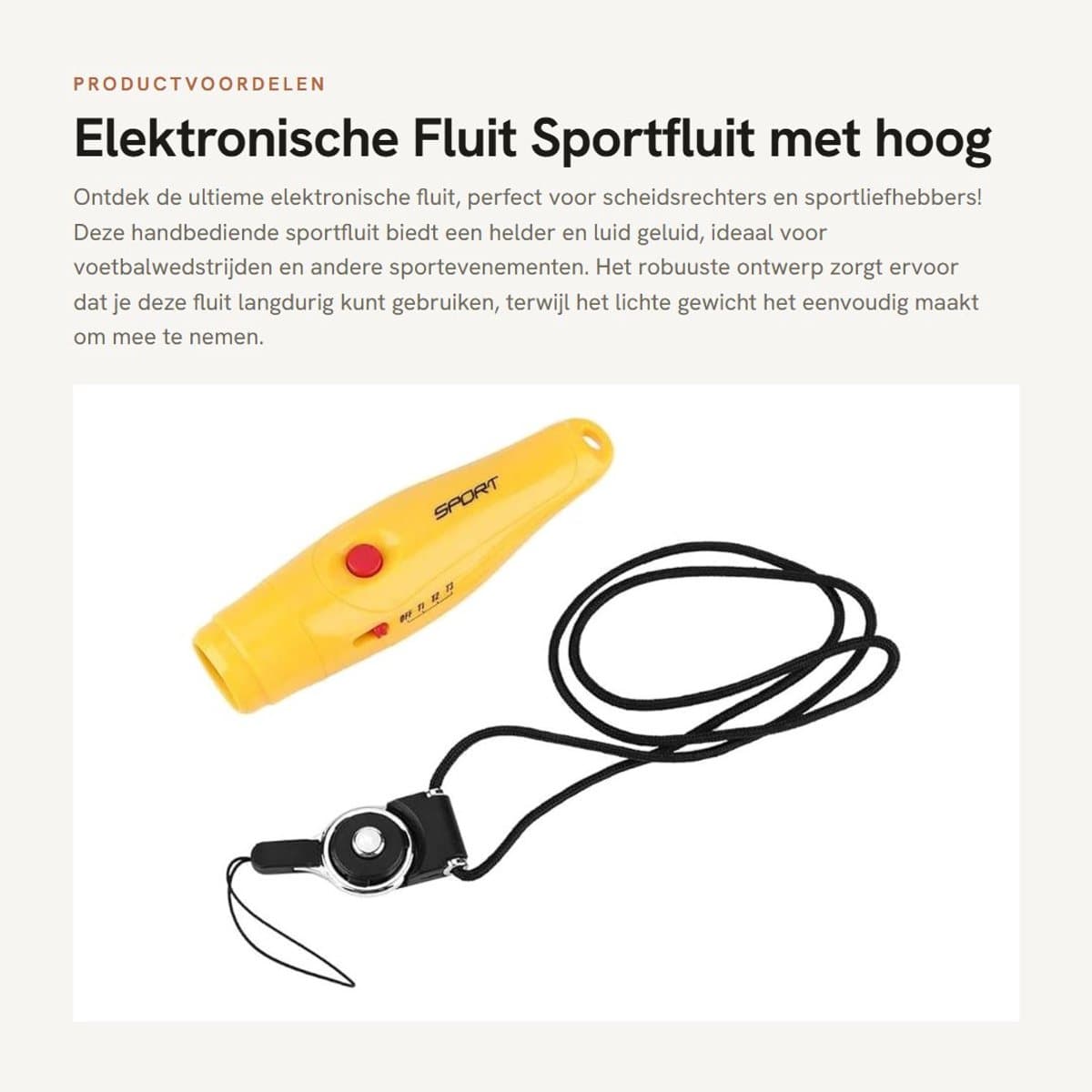 Dailygoods - Elektronische Fluit - Sportfluit met hoog decibelgehalte - Duidelijk geluid - Geel - Handbediend - Geschikt voor scheidsrechters en sport...
