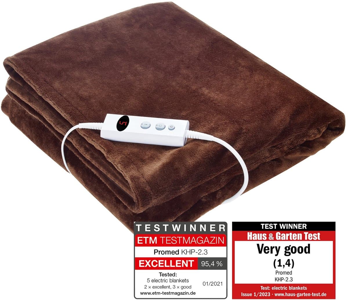 Elektrische Verwarmingsdeken XXL 180 x 130 cm - Zachte Flanellen Fleece Deken met 10 Temperatuurstanden - 150W Warmtedeken met Timer tot 9 Uur en Oververhittingsbeveiliging - Comfortabele Knuffeldeken voor Bank, Bed en Koude Avonden