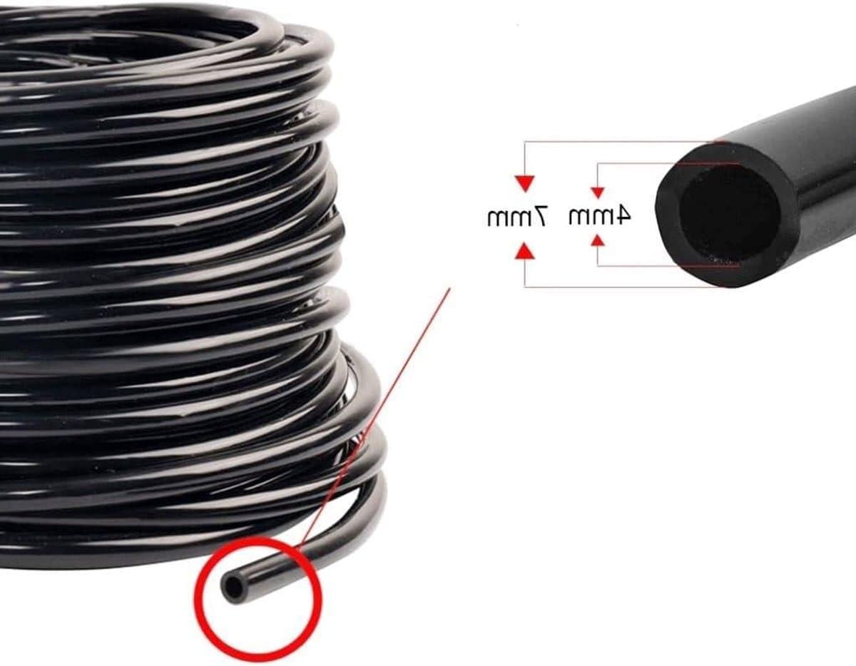 Druppelslang PVC - Irigeren Slang Tuin - Planten Water Geven - Robuuste PVC Buizen - 20 Meter - Zwart
