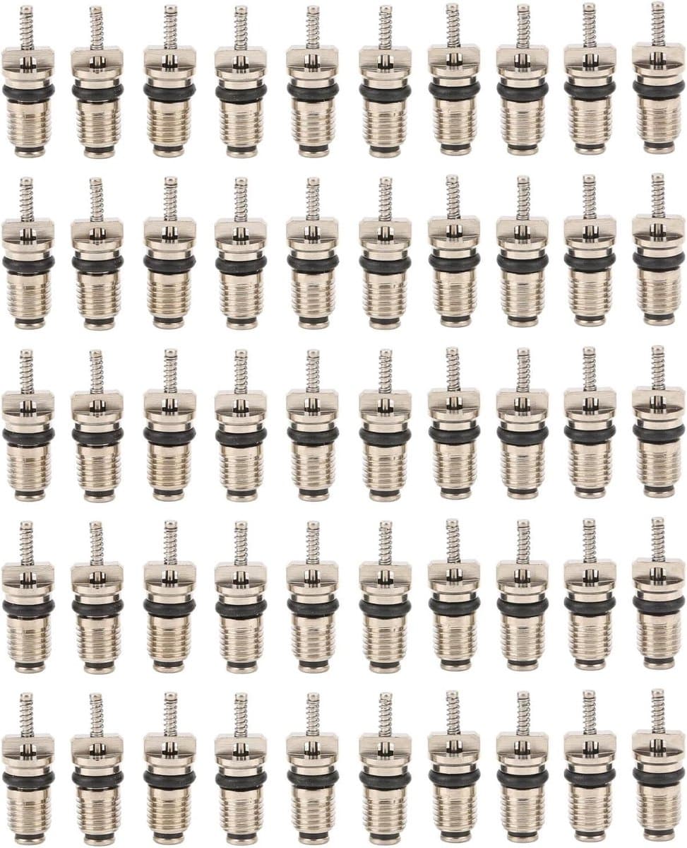 Airconditioning Ventiel Set van 50 stuks - Metalen Ventiel voor Auto AC Systeem - Hogedruk Ventiel Kern voor R134 Serie - Verbeterde Luchtdoorstroming