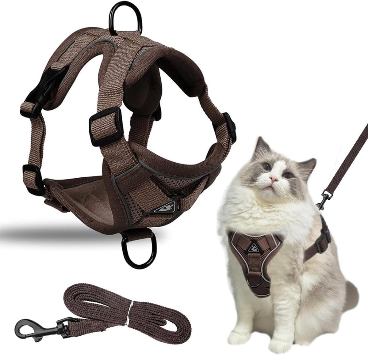 Huisdier Harnas - Honden Kat - Veilig Wandelen - Anti Ontsnapping - Maat L - Zwart