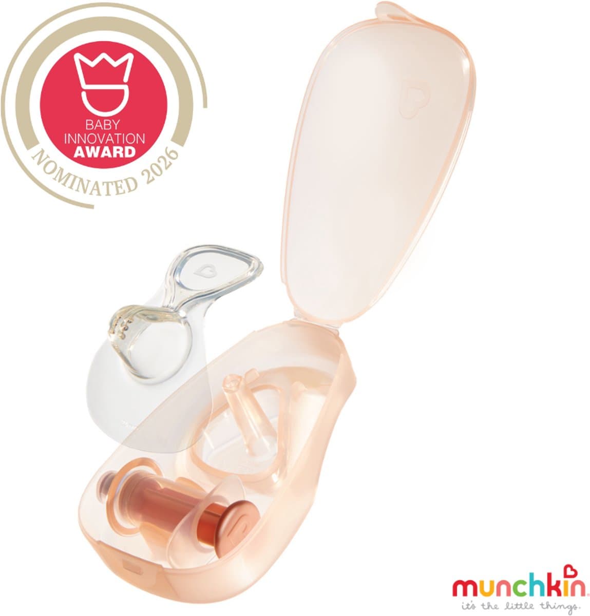 Munchkin Flow Siliconen Tepelhoedje Starter Kit - Zichtbare melkstroom tijdens borstvoeding - Inclusief steriliseerdoosje - 24 mm